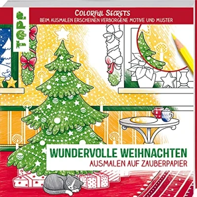 Abbildung von Colorful Secrets Wundervolle Weihnachten (Ausmalen auf Zauberpapier): Beim Ausmalen erscheinen verborgene Motive und Muster