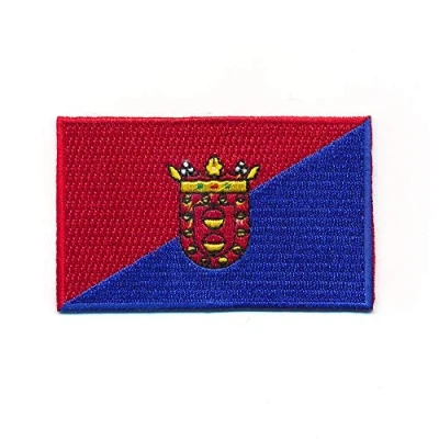 Abbildung von hegibaer 60 x 35 mm Lanzarote Spanien Arrecife Flagge Patch Aufnäher Aufbügler 1151 B