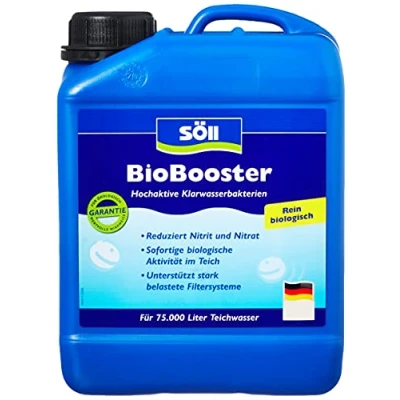 Abbildung von Söll 81430 BioBooster 2,5 l biologischer Teichwasseraufbereiter, Klarwasserbakterien, unterstützt belastete Filtersysteme im Gartenteich Fischteich Schwimmteich