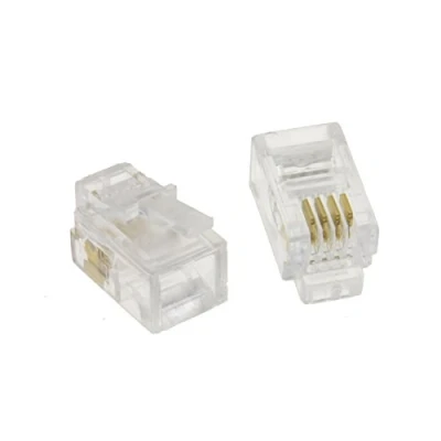 Abbildung von RJ10 4p4c Modular Crimps Ende Stecker Anschluss Für Hörer Cables/Leads [10 Stück]