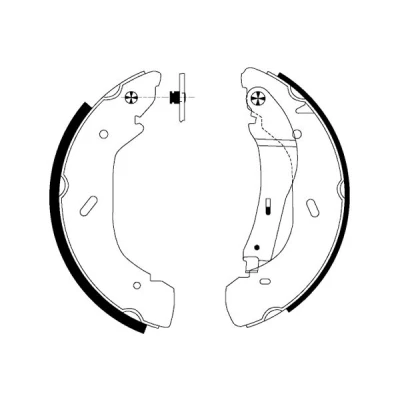 Abbildung von TEXTAR 91058600 Bremsbacken 280 65 mit Handbremshebel FORD: Transit Mk5 Bus, Kastenwagen, Pritsche/Fahrgestell