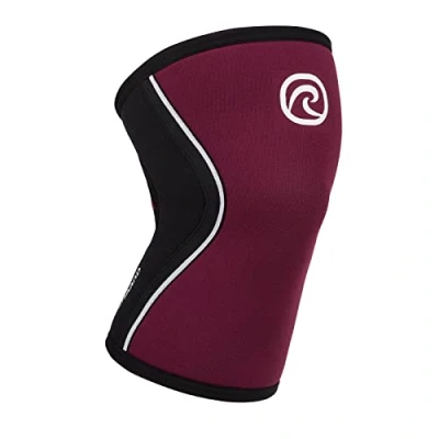 Abbildung von Rehband Kniebandage Kraftsport, Kniestütze für Cross Fit &amp; schweres Training, Knee Sleeve aus 5 mm Neopren, in vielen Farben Größen, Unisex, Farbe:Burgundy, Größe:XS