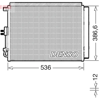 Abbildung von DENSO DCN43009 Klimakondensator mit Trockner R 134a HYUNDAI: i30 II Kombi, Schrägheck, Coupe, KIA: cee‘d Sportswagon