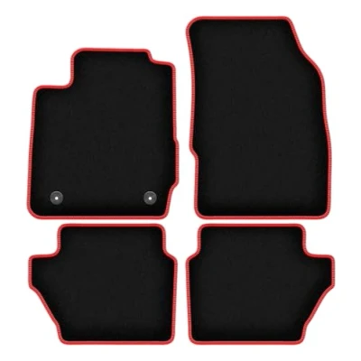 Abbildung von Wielganizator Automatte Passend für Ford Fiesta MK7 Schrägheck 2011 2017 Velours Autozubehör Auto Fußmatten Fußmatte 4 teilig schwarz rot