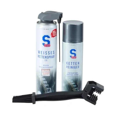 Abbildung von S100 Weisses Kettenspray 2.0 /Kettenreiniger+Kettenbürste, Unisex, Multipurpose, Ganzjährig