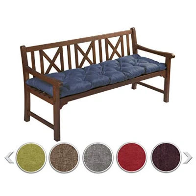 Abbildung von sunnypillow Bankauflage Stuhlkissen Bankkissen 120 x 40 cm Sitzkissen für Hollywoodschaukel Polsterauflage Auflage Gartenbank viele Farben und Größen zur Auswahl Blau