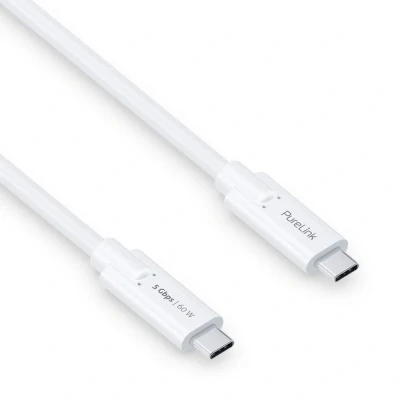 Abbildung von PureLink USB C auf Kabel, 3.1 Gen 1 mit 5 GB/s Datenübertragung, weiß, 1,00m