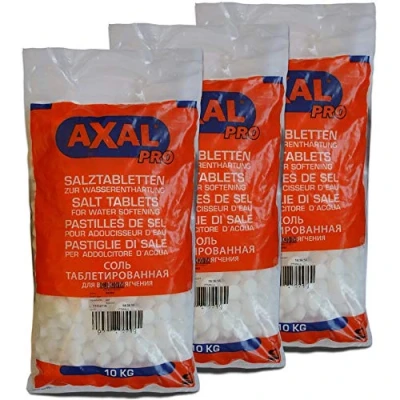 Abbildung von Axal Pro 30kg Salztabletten Regeneriersalz 3x10kg Tabletten Form Wasserenthärtungsanlagen Pools