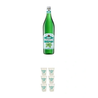 Abbildung von Nordbrand Pfefferminzlikör 3,0 Liter Magnum + Berliner Luft Shot Glas 4cl 6 Stück