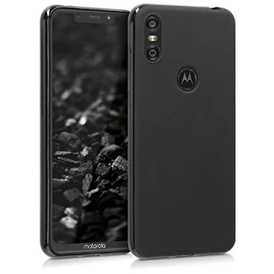 Abbildung von kwmobile Hülle kompatibel mit Motorola One (5.9&quot;) weiches TPU Silikon Case Cover geeignet für kabelloses Laden Schwarz matt