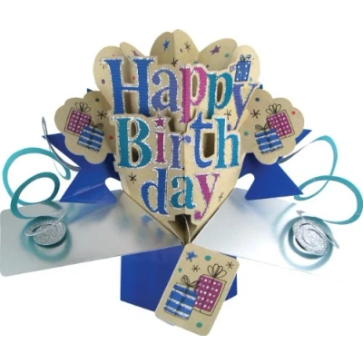 Abbildung von Suki Gifts POP087 Pop Up Grusskarte, Happy Birthday/Geburtstag, mehrfarbig