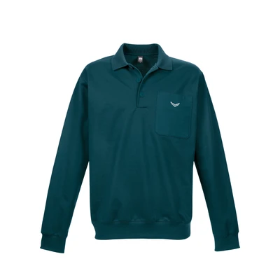 Abbildung von Trigema Sweatshirt &quot;TRIGEMA Langarm Polo aus Sweat Qualität&quot;