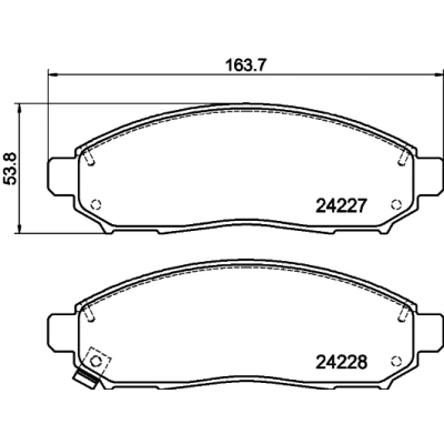 Abbildung von HELLA 8DB 355 012 071 Bremsbelagsatz mit akustischer Verschleißwarnung NISSAN: Pathfinder 3, NP300 Navara Pickup, Pritsche / Fahrgestell