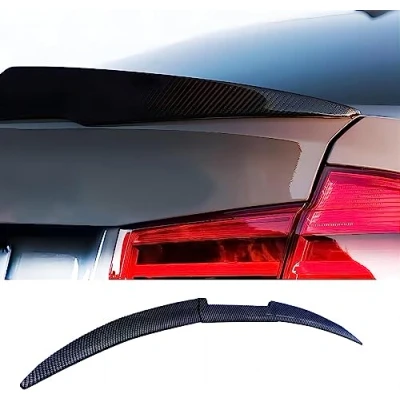 Abbildung von Auto Heckspoiler für BMW Serie 7 Series 7er E65 / E66 E67 2001 2008, Kofferraumspoiler Heckflügel Lippe Dekoration Car Tuning Styling Zubehör,Carbon Fiber Color