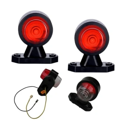 Abbildung von 2 x WEISS + ROT Begrenzungsleuchte Seitenleuchte 12V 24V E Prüfzeichen Positionsleuchte Seite Auto LKW PKW KFZ Lampe Leuchte Licht Front Rück Birne