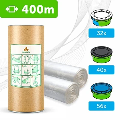 Abbildung von 400m ECO Nachfüllfolie Windeltwister windeleimer Kompatibel mit Tommee Tippee TEC, Simplee, Twist &amp; Click Angel für Nachfüllkassetten Geruchsbarriere, Einfach zu bedienen