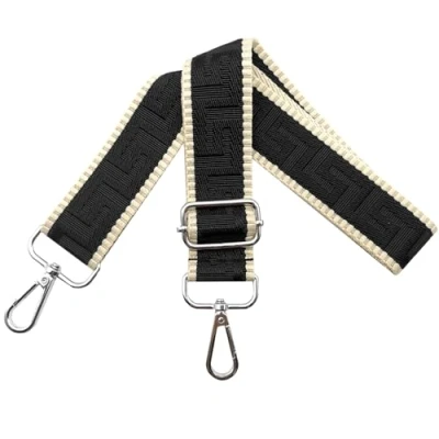 Abbildung von Schultergurt für Tasche Taschengurte zum Wechseln, Verstellbar Taschengurt Breit 3.8cm mit Silber Karabiner Taschenband Schulterriemen Tragegurt Handtaschen Damen, Schwarz, K13