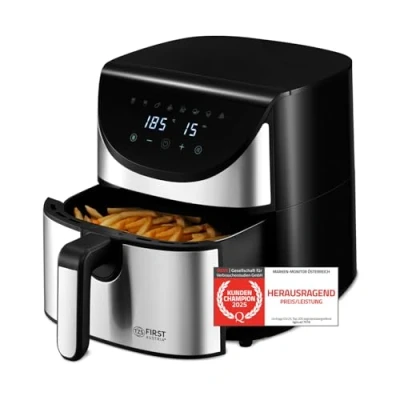 Abbildung von TZS FIRST AUSTRIA Heißluftfritteuse, 1700 W, 80 200C Timer Antihaft Edelstahl Heizelement