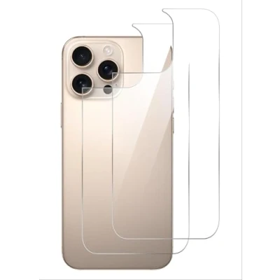 Abbildung von GIOPUEY Rückseite Folie Kompatibel mit iPhone 16 Pro Max, Hochwertige Materialien Dünn Weiches TPU Max Schutzfolie Clear [2 Stück]