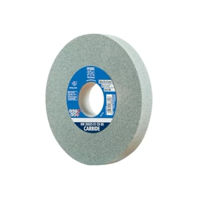 Abbildung von PFERD Schleifbockscheibe CARBIDE, 200x25x51mm, SiC 80, 39009727 Weiche, aggressive Schleifscheibe für harte Materialien, z. B. Hartmetall, mit Reduzierhülse (32mm)