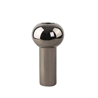 Abbildung von Cooee Design Pillar Vase aus Keramik in der Farbe Dark Silver Handgefertigt, Maße: 12cm x 24cm, HI 028 27 DS