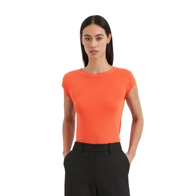 Abbildung von Marc O&#039;Polo Short Sleeve Round NECK Tshirt basic, Damen, Größe: Large, Burnt red