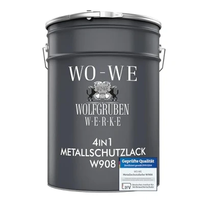 Abbildung von WO WE Metallschutzlack 4in1 Metalllack Metallfarbe Metallschutzfarbe W908 Tannengrün 2.5L