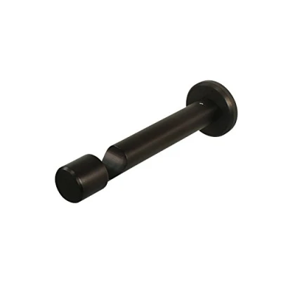 Abbildung von iso design Gardinenstangen Halterung Schwarz mit Schraubkappe für 20 mm Durchmesser Stangen Wandabstand 10,5 cm