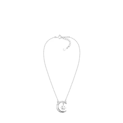 Abbildung von Sofia Milani Damen Halskette 925 Silber mit Zirkonia Steinen Mond Anhänger N0738