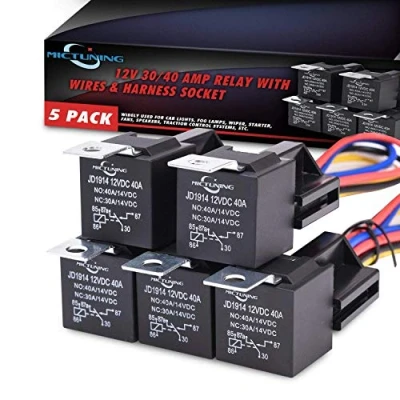 Abbildung von MICTUNING 30/40A 12V KFZ Relais 5 Set Öffner Schließer Auto Umschaltrelais Wechselrelais mit Garantie