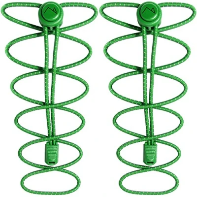 Abbildung von CampTeck U6604 Schnürsenkel mit Schnellverschluss, Elastische Schnellschnürsystem Grün 1 Paar