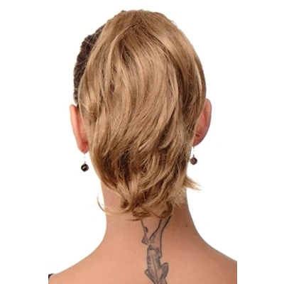 Abbildung von WIG ME UP Haarteil Zopf Extension Blond Dunkelblond kurz wilder Look Befestigung mit Butterfly Klammer 20 cm T6545 22