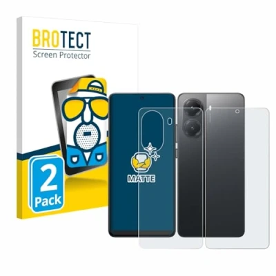 Abbildung von BROTECT Entspiegelungs Schutzfolie für Xiaomi Poco X7 Pro (Display+Rückseite) (2 Stück) Matte Displayschutz Folie, Anti Reflex, Fingerprint