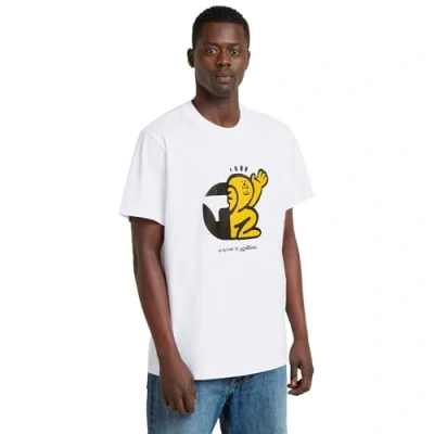 Abbildung von G Star Cartoon Loose Tshirt print, Herren, Größe: Large, White