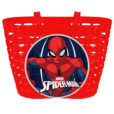 Abbildung von Seven Polska Fahrradkorb Kinder Lenkerkorb &quot;Spiderman&quot;, rot, für Dinos, Superhelden &amp; Co