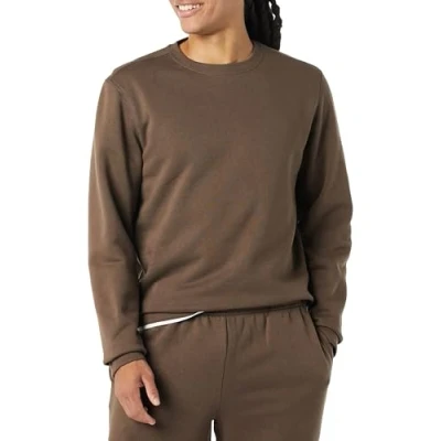 Abbildung von Amazon Essentials Herren Fleece Sweatshirt mit Rundhalsausschnitt (erhältlich in Big &amp; Tall), Mittel Braun, S