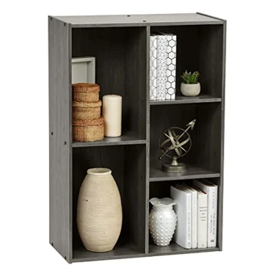 Abbildung von Iris Ohyama Bücherregal, 5 Etagen, 60cm breit, Grau, Vielseitig, Modular, Offenes Regal, Für Wohnzimmer, Büro, Schlafzimmer, Platzsparend, Bücher, CD, Dekor, Einfacher Aufbau, CX 23C