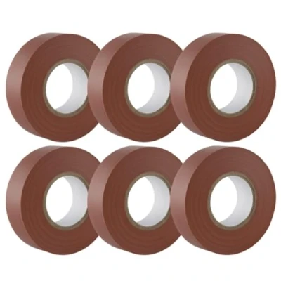 Abbildung von GTSE Isolierband Braun 19 mm x 20 m strapazierfähiges, selbstklebendes zum Schutz, Bündeln und Reparieren von Kabeln 6 Rollen