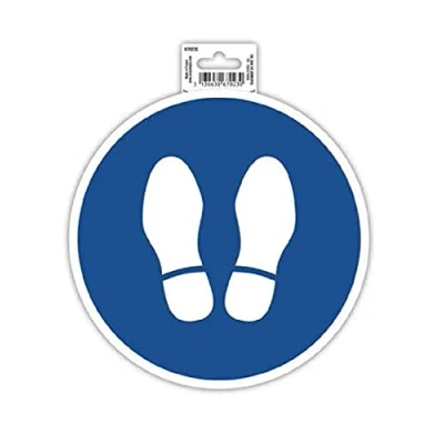Abbildung von Exacompta 67023E Stehen bleiben Klebeschild Ø20cm Blau aus UV beständigem PVC Hinweisschild Schilder Warnhinweis Sticker Aufkleber Türschild