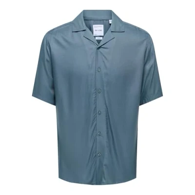 Abbildung von ONLY &amp; SONS Herren ONSDASH Life REG VISC Res SS Shirt NOOS Kurzarmhemd, Stormy Weather, XXL