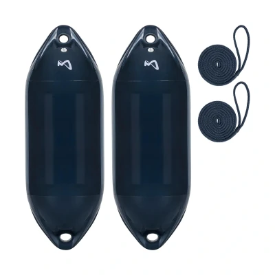 Abbildung von Mesle Bootsfender Ultra 2er Set mit Leine, ø 11.5 cm 40.5 lang, Langfender aufblasbar, Bootsfender, Fender Schiff Yacht Schlauchboot