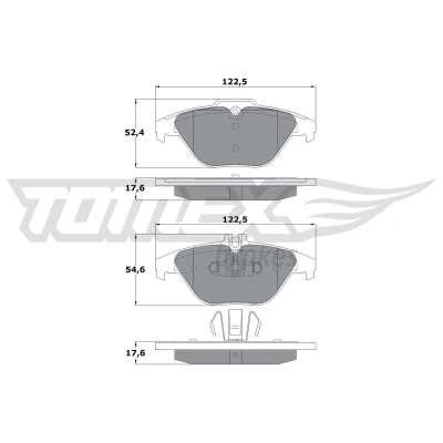 Abbildung von TOMEX brakes TX 17 39 Bremsbelagsatz Hinterachse für Verschleißwarnanzeiger vorbereitet MERCEDES BENZ: C Klasse Limousine, T modell, GLK