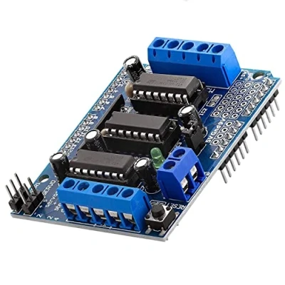 Abbildung von AZDelivery L293D Motor Driver Shield, 4 Kanal Motortreiber Schrittmotortreiber, Stepper Expansion Board kompatibel mit Arduino inklusive E Book!