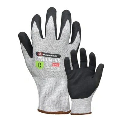 Abbildung von Blackrock Lithium NS High Cut Resistant Level C Protection Arbeitshandschuhe, Nitrilbeschichtung Dry Grip Herren &amp; Damen, Anti Stahl und Glasfaser Sicherheitsfutter, Messer, Klingenschutz