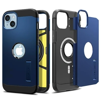 Abbildung von Spigen Tough Armor MagFit Hülle Kompatibel mit iPhone 14 Plus Navy Blue