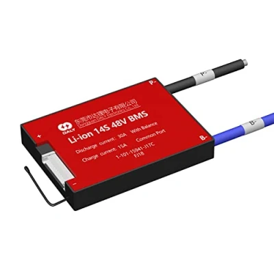 Abbildung von DALY BMS 14S 48V 30A Li Ion Batteriemanagementsystem Batterieschutzplatine mit gemeinsamem Anschluss und Ausgleichsleitungen für Heimwerker 18650 Batterie elektronisches Gerät