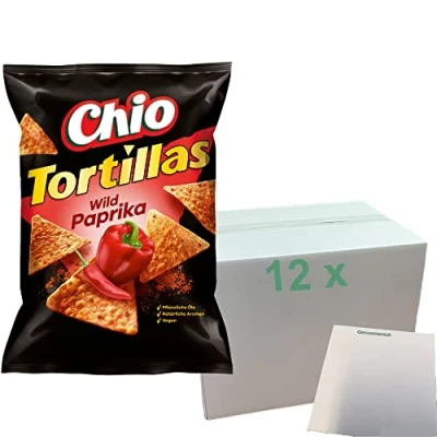 Abbildung von Chio Tortillas Wild Paprika (12x110g Packung) + usy Block