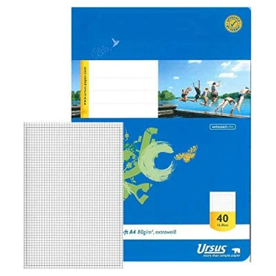 Abbildung von 10 X Format Schulheft A4 Lineatur 40 kariert m. Umrandung 16 Blatt