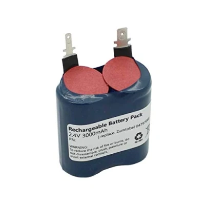 Abbildung von Notleuchtenakku NiMH 2,4V 3000mAh F1x2 Sub C mit Faston Anschluss 2,8mm und 4,8mm passend für Zumtobel 04797088
