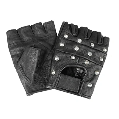 Abbildung von Mil Tec Biker Fingerlinge Leder m.Nieten Gr.XS, Schwarz
